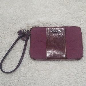 Magenta Coach wristlet **MOVING SALE**